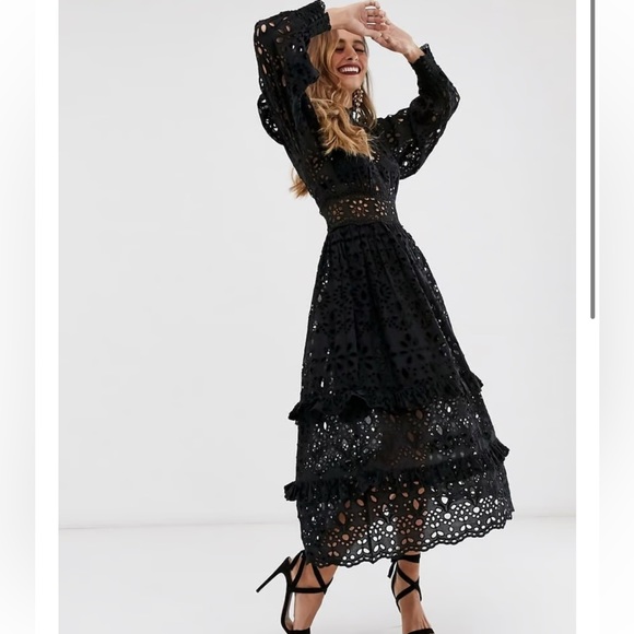ASOS Dresses & Skirts - ASOS EDITION Balloon Sleeves Broderie Midi Dress
